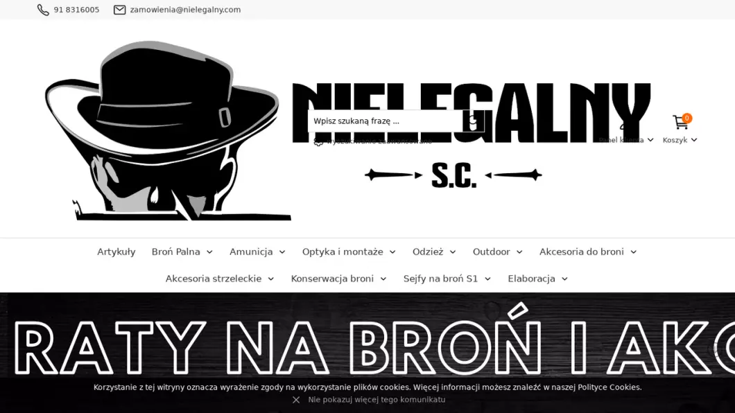 Internetowy sklep z bronią palną, myśliwską Szczecin | NIELEGALNY